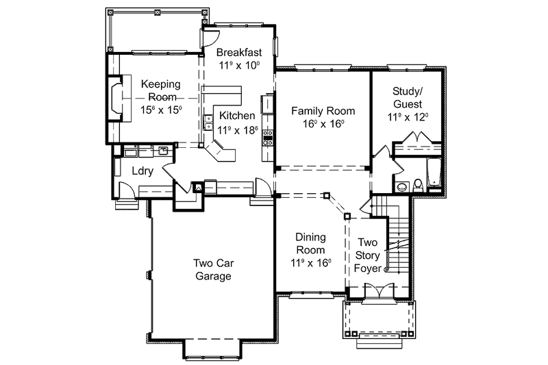 Dream House Plan - Floor Plan - Main Floor for Traditional House Plan #429-306 - 4 bed, 3 bath