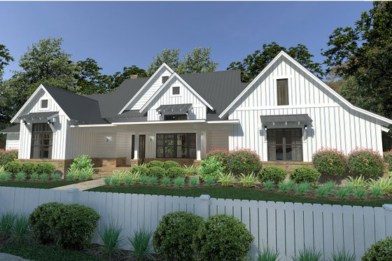Exterior - Front Elevation 3 for Farmhouse House Plan #120-253 - 3 bed, 2.5 bath