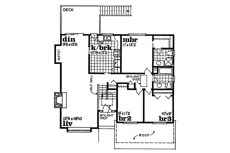 Dream House Plan - Floor Plan - Main Floor for Contemporary House Plan #47-687 - 3 bed, 2 bath