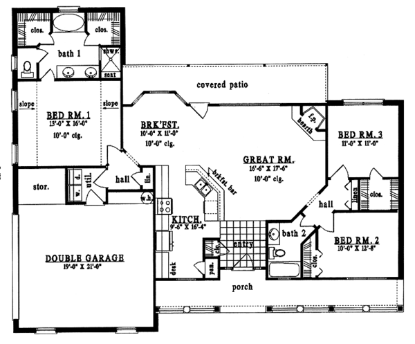 Home Plan - Country Floor Plan - Main Floor Plan #42-462