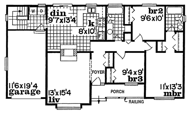 House Plan Design - Country Floor Plan - Main Floor Plan #47-786