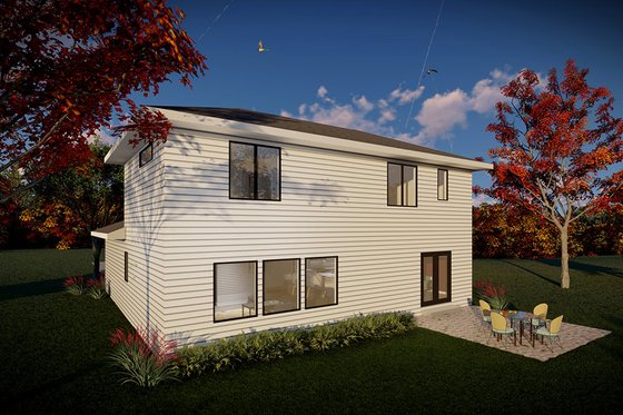 Exterior - Rear Elevation for Prairie House Plan #70-1511 - 3 bed, 2.5 bath