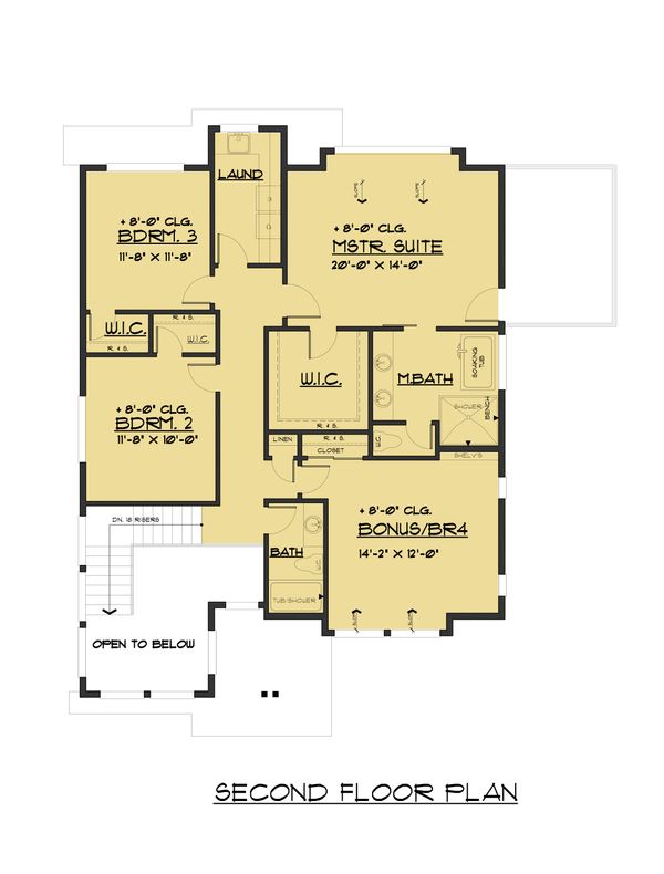 Architectural House Design - Contemporary Floor Plan - Upper Floor Plan #1066-81