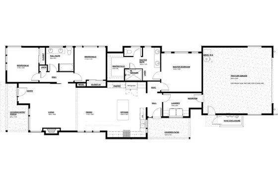Floor Plan - Main Floor for Modern House Plan #895-124 - 3 bed, 2 bath