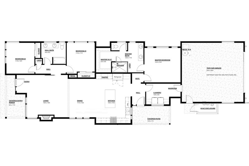 Dream House Plan - Floor Plan - Main Floor for Modern House Plan #895-124 - 3 bed, 2 bath