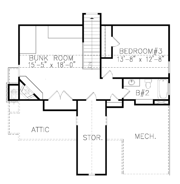 Home Plan - Craftsman Floor Plan - Upper Floor Plan #54-310