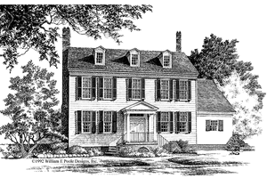 Exterior - Front Elevation for Colonial House Plan #137-353 - 4 bed, 3 bath