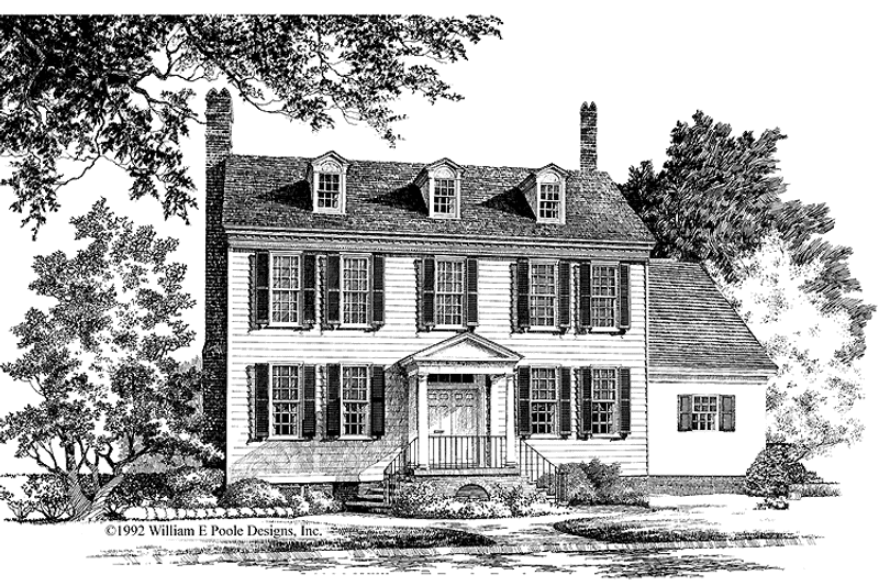 Dream House Plan - Exterior - Front Elevation for Colonial House Plan #137-353 - 4 bed, 3 bath