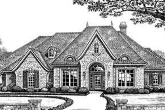 Exterior - Front Elevation 3 for European House Plan #310-272 - 3 bed, 2.5 bath