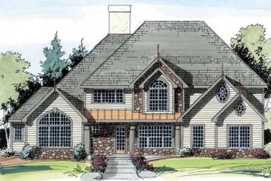 Exterior - Other Elevation for European House Plan #312-581 - 4 bed, 3.5 bath