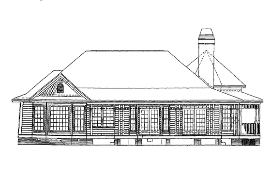 Exterior - Rear Elevation for Victorian House Plan #929-91 - 3 bed, 2 bath