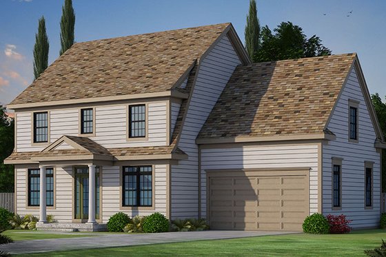 Exterior - Front Elevation 3 for Colonial House Plan #20-2249 - 3 bed, 2.5 bath