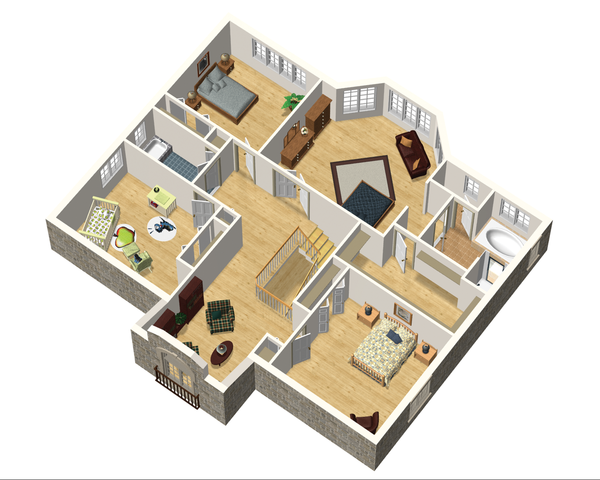 European Floor Plan - Upper Floor Plan #25-4692