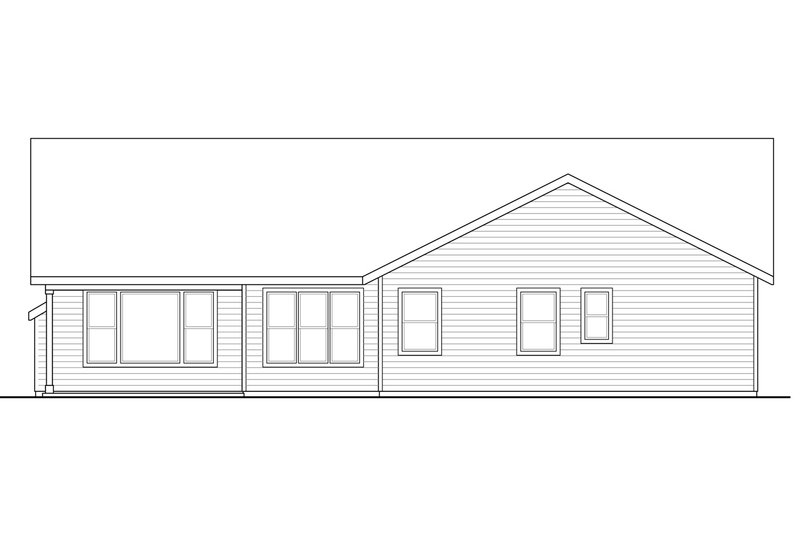Home Plan - Exterior - Rear Elevation 1 for Ranch House Plan #124-1194 - 3 bed, 2 bath
