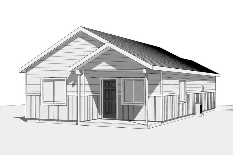 House Design - Exterior - Front Elevation 3 for Cottage House Plan #1099-5 - 2 bed, 2 bath