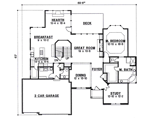 Traditional Floor Plan - Main Floor Plan #67-825