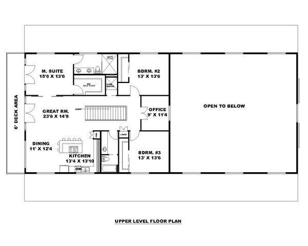 Architectural House Design - Barndominium Floor Plan - Upper Floor Plan #117-1076