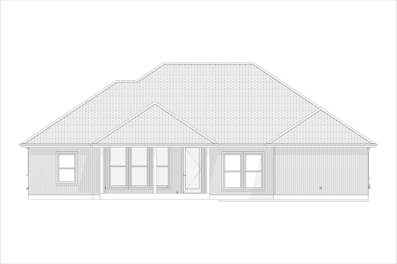 House Design - Exterior - Rear Elevation 1 for Traditional House Plan #1127-8 - 3 bed, 2 bath