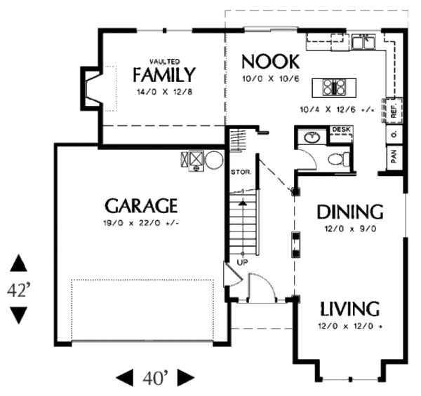 Home Plan - Traditional Floor Plan - Main Floor Plan #48-305