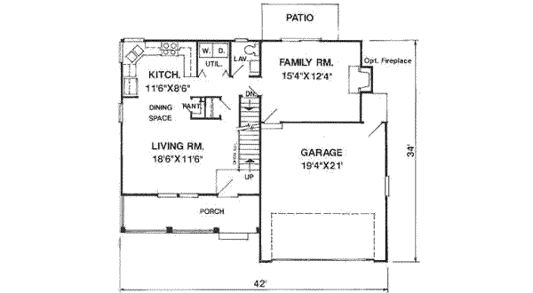 Traditional Floor Plan - Main Floor Plan #116-195