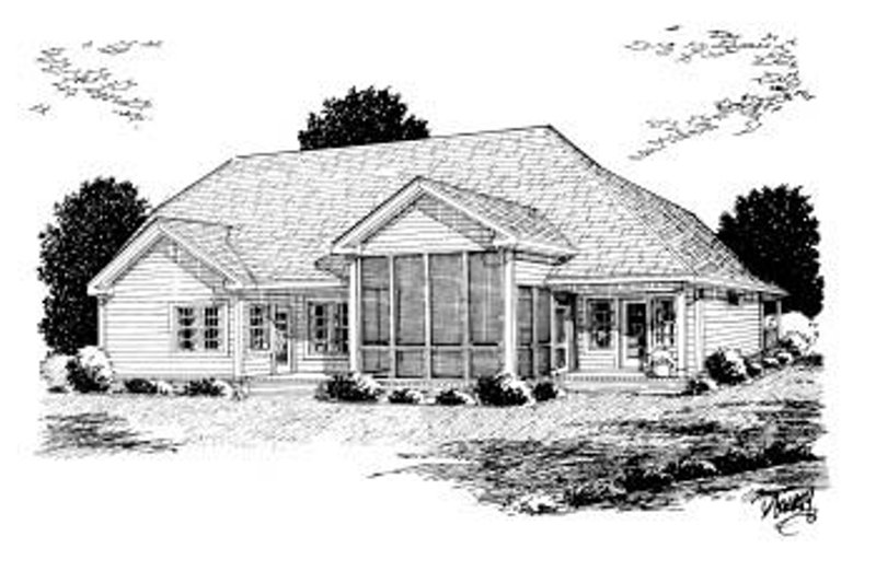 Dream House Plan - Exterior - Rear Elevation for Country House Plan #20-2007 - 3 bed, 2 bath