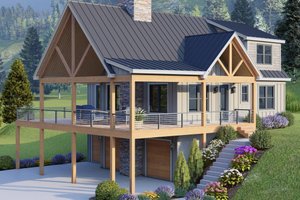 House Blueprint - Country Exterior - Front Elevation Plan #932-1366