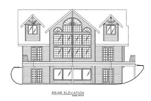Exterior - Rear Elevation 3 for Log House Plan #117-675 - 3 bed, 2.5 bath