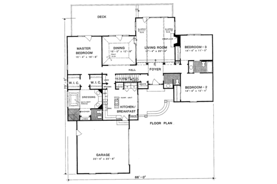 Floor Plan - Main Floor for European House Plan #322-107 - 3 bed, 2.5 bath