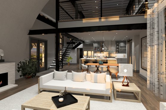 Interior - Family Room 1 for Barndominium House Plan #120-283 - 3 bed, 2 bath