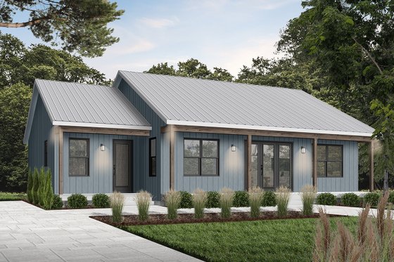 Exterior - Front Elevation 7 for Modern House Plan #23-2715 - 2 bed, 2 bath