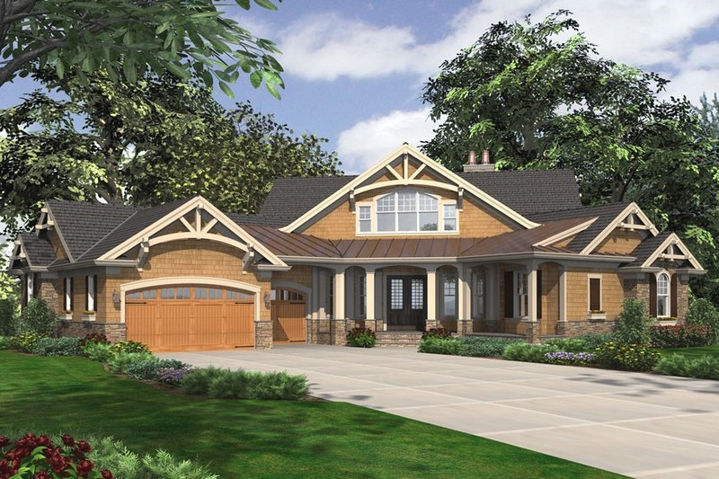 Dream House Plan - Craftsman Exterior - Front Elevation Plan #132-211