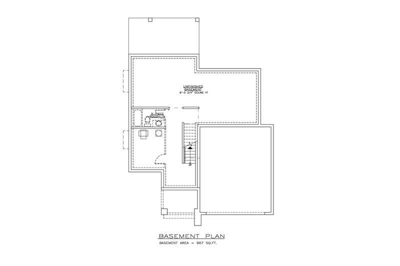 House Blueprint - Floor Plan - Lower Floor for Modern House Plan #1100-57 - 4 bed, 2.5 bath