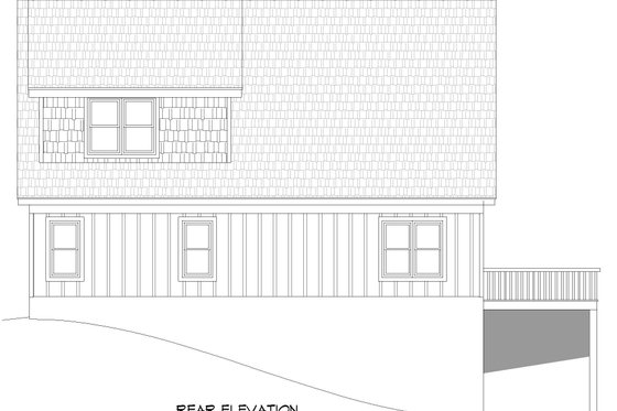 Exterior - Rear Elevation for Southern House Plan #932-898 - 4 bed, 2.5 bath
