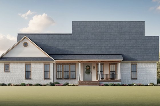 Exterior - Rear Elevation for Country House Plan #21-530 - 3 bed, 2 bath