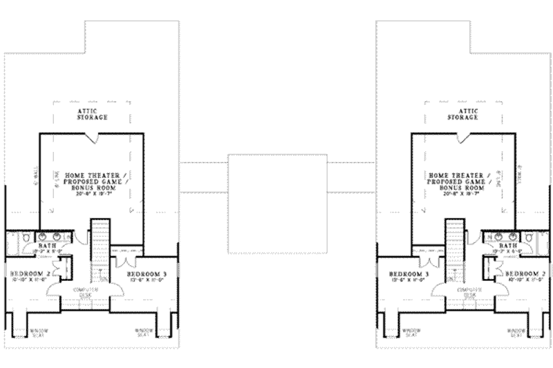 Home Plan - Floor Plan - Upper Floor for Southern House Plan #17-2263 - 3 bed, 3.5 bath