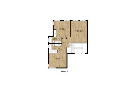 Floor Plan - Upper Floor for Modern House Plan #1110-38 - 4 bed, 5 bath