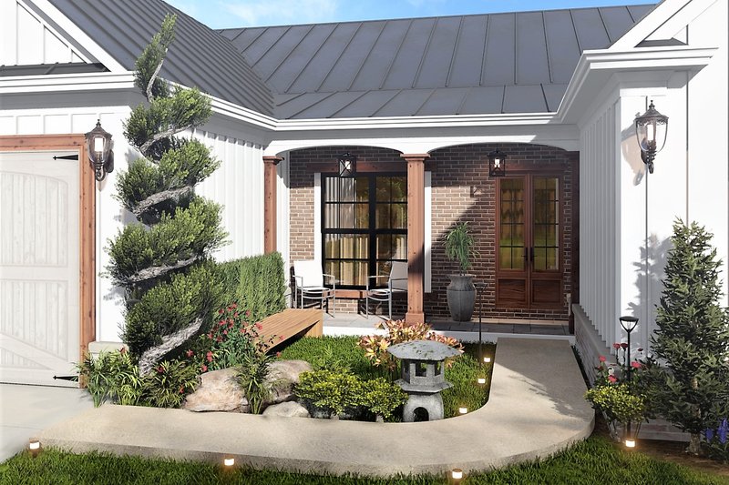 Architectural House Design - Exterior - Front Elevation 6 for Ranch House Plan #54-568 - 3 bed, 2 bath
