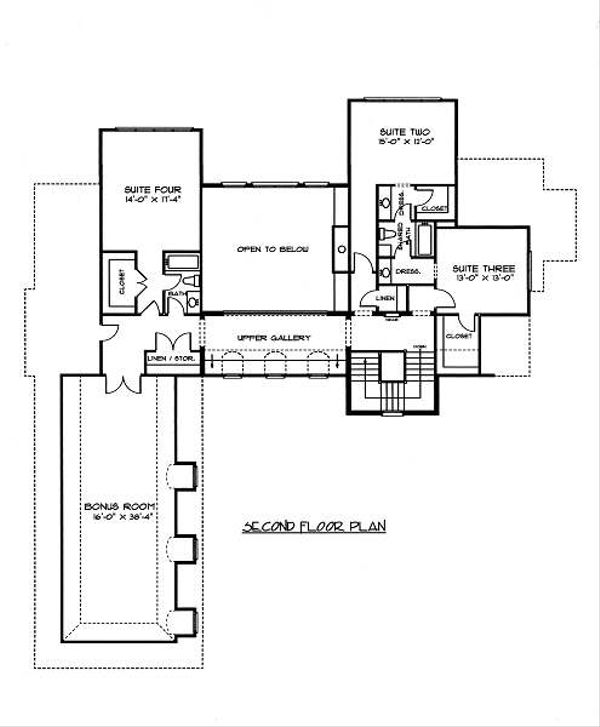 Home Plan - European Floor Plan - Upper Floor Plan #413-147