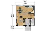Contemporary Style House Plan - 3 Beds 1 Baths 1456 Sq/Ft Plan #25-4295 