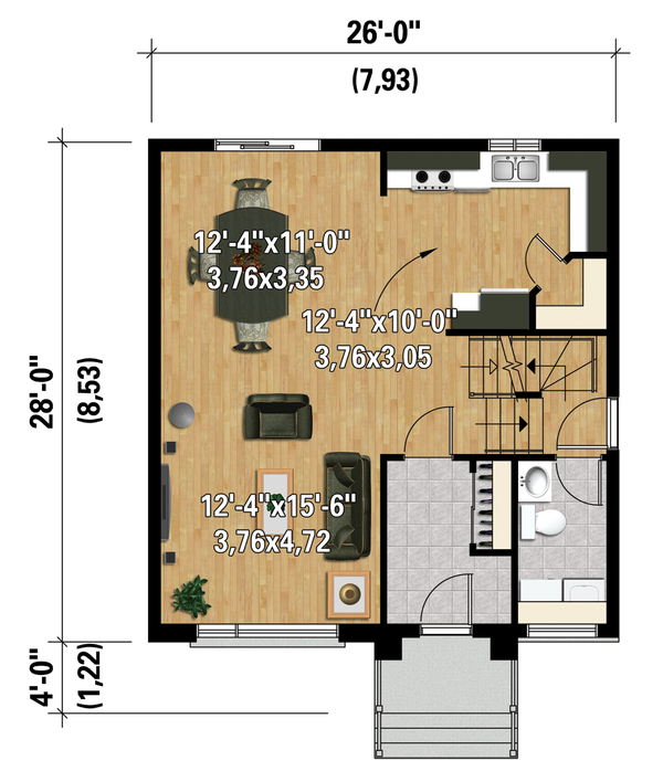 Architectural House Design - Contemporary Floor Plan - Main Floor Plan #25-4295