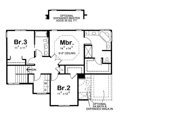 Home Plan - Craftsman Floor Plan - Upper Floor Plan #20-2084