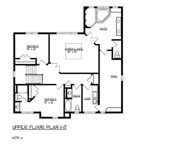 Craftsman Floor Plan - Upper Floor Plan #320-491