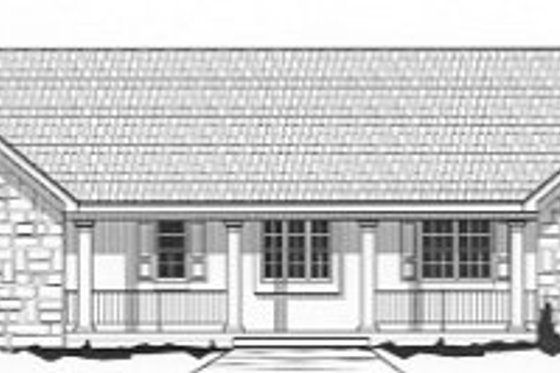 Exterior - Front Elevation for Ranch House Plan #67-756 - 3 bed, 2 bath