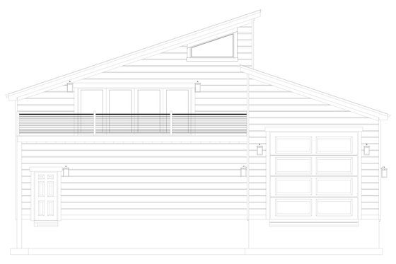 Exterior - Rear Elevation 3 for Modern House Plan #1060-117 - 1 bed, 1.5 bath