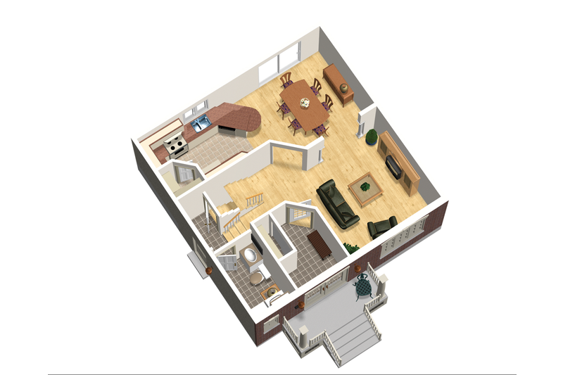 House Plan Design - Floor Plan - Main Floor 1 for European House Plan #25-4711 - 3 bed, 1 bath