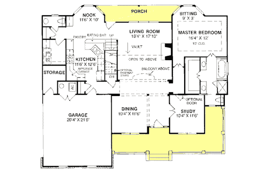 Floor Plan - Main Floor for Farmhouse House Plan #20-192 - 4 bed, 2.5 bath