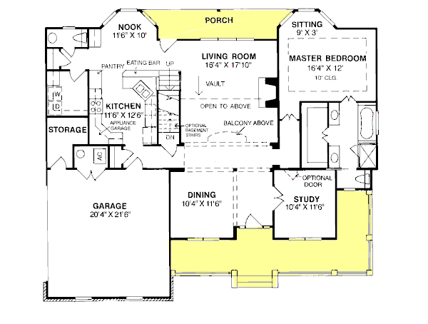 House Plan Design - Farmhouse Floor Plan - Main Floor Plan #20-192