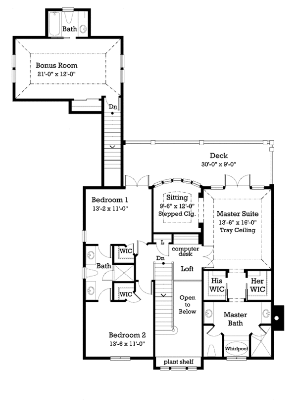 Victorian Floor Plan - Upper Floor Plan #930-210