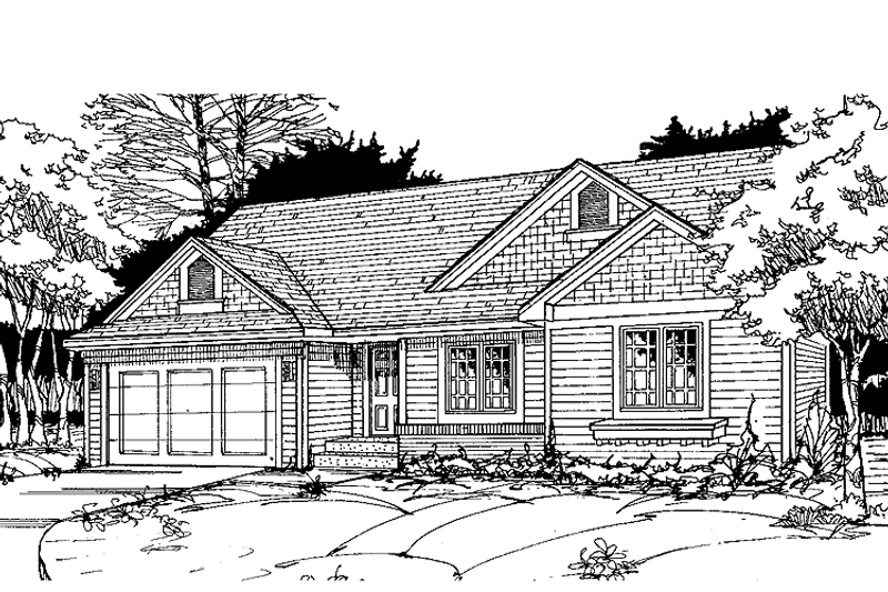 Architectural House Design - Craftsman Exterior - Front Elevation Plan #334-119
