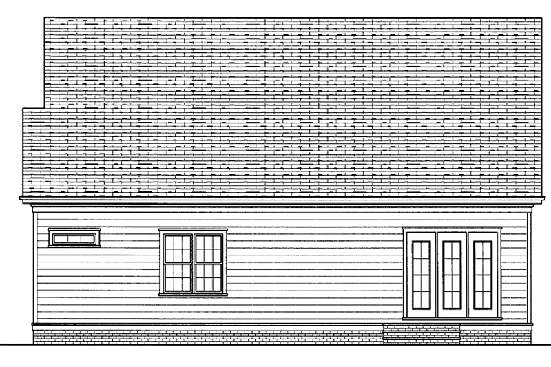 Architectural House Design - Exterior - Rear Elevation for Country House Plan #413-896 - 3 bed, 2.5 bath